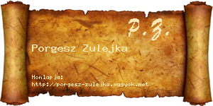 Porgesz Zulejka névjegykártya